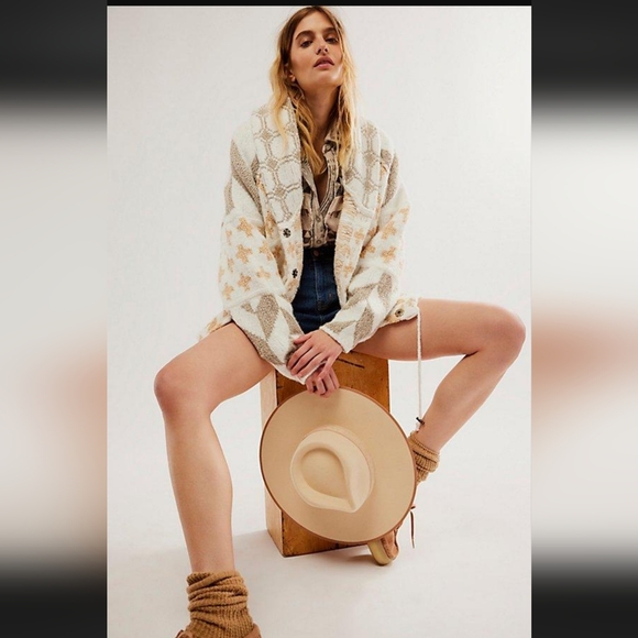 NWOT FREE PEOPLE BRIGHT OPTIMISTIC CARDIGAN IN NATURAL - Picture 9 of 13